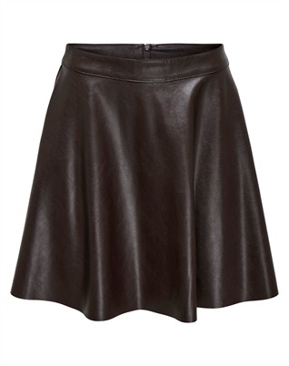 OnlUna Faux Leather Flared Nederdel